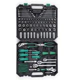 Garvee 213 Piece Mechanic Tool Set, Drive Socket Set SAE and Metric Household Hand Tool Kit, Cr-V Constructed, Socket Wrench Set Collapsible Camping Wagon