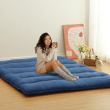 Garvee Japanese Futon Mattress Full Size, Japanese Style Floor Mattress for Adults, Foldable Mattress for Floor Sleeping Mattress Pad, Tatami Mat, Camping Mattress, Wave Navy - Wave Navy