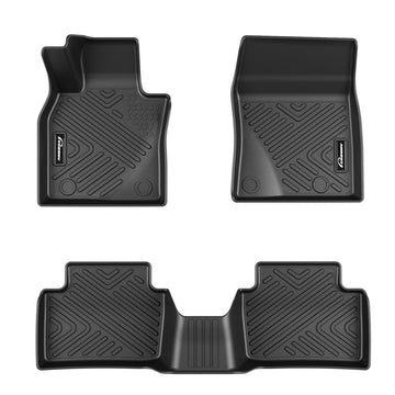 Garvee Floor Mats for 2019-2025 Mazda 3, TPE All Weather Accessories, Custom Fit Front & 2nd Row, Black