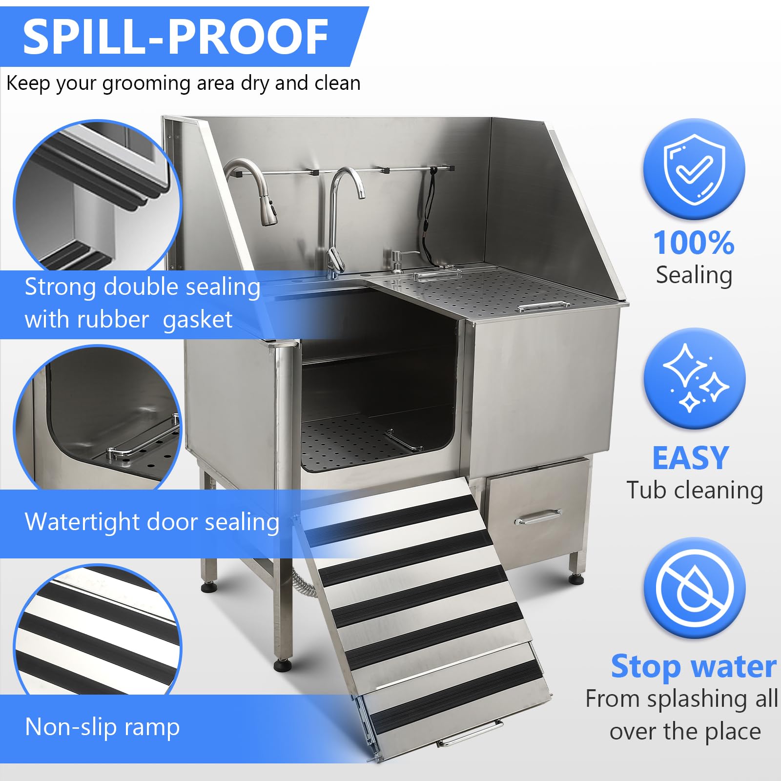 Stainless Steel Dog Bathing Station Professional Stainless Steel