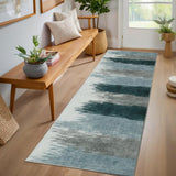 Garvee Washable Modern Print Distressed Indoor Area Rugs for Bedroom Living Room Low Pile Rubber Backing Soft Home Office - Gray Green
