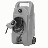 Garvee Upgraded 15-Gallon Gas Can & Fuel Tank - Portable Fuel Caddy with Manual Transfer Pump, 10FT Hose, and Wheels, Heavy-Duty Leak-Proof Design for Lawn Mowers, Tractors, Cars, Boats, ATVs, and Snow Blowers, Grey - Grey
