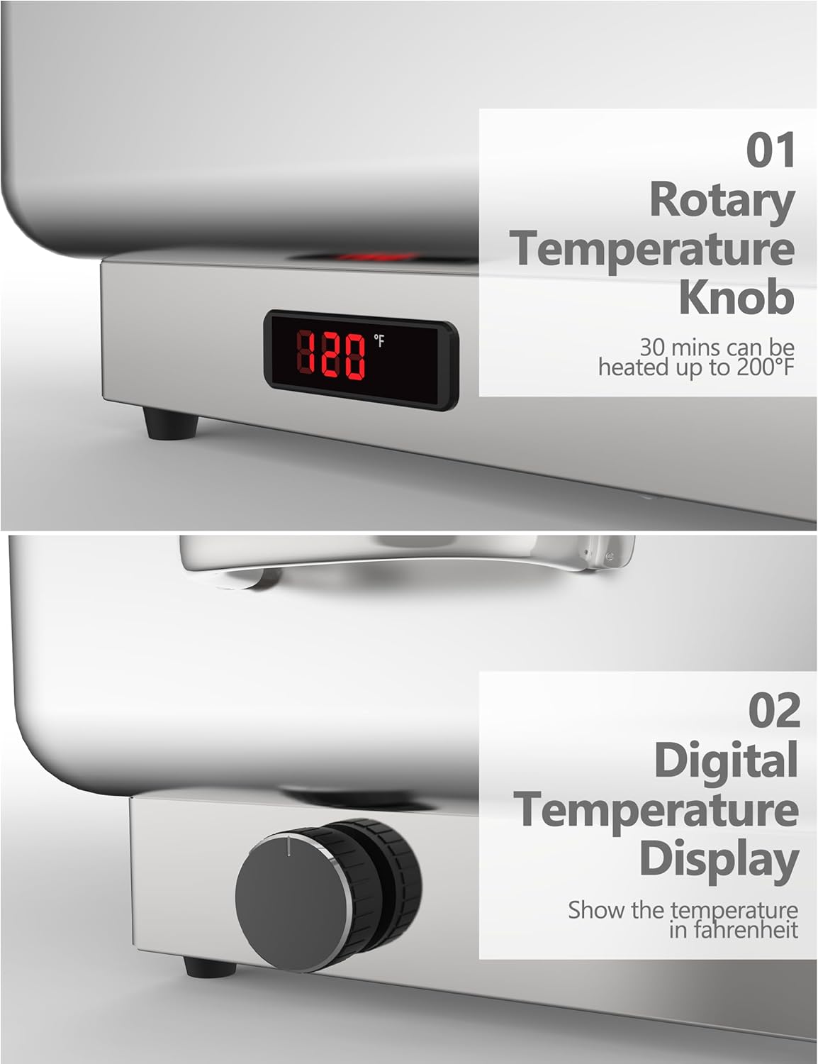 GARVEE 2 PACK Electric Chafing Dish Buffet Set 9 QT Buffet Servers and Warmers Digital Display Temperature Warming Tray Stainless Steel Food Warmer for Parties Weddings Caterings (Copy)