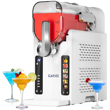 Garvee Slushie Machine for Home - 70 oz Ice-Free Frozen Drink Maker, Self-Cleaning Function with 6 Preset Programs for Margaritas, Frappés, Milkshakes, White