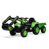 Garvee Ride - P Series: 12V 3 in 1 Ride on Excavator & Tractor with Detachable Trailer, Ride on Car Toy with Remote Control, Digger, LED Lights, Music, Kids Electric Vehicles for Boys Girls, Green