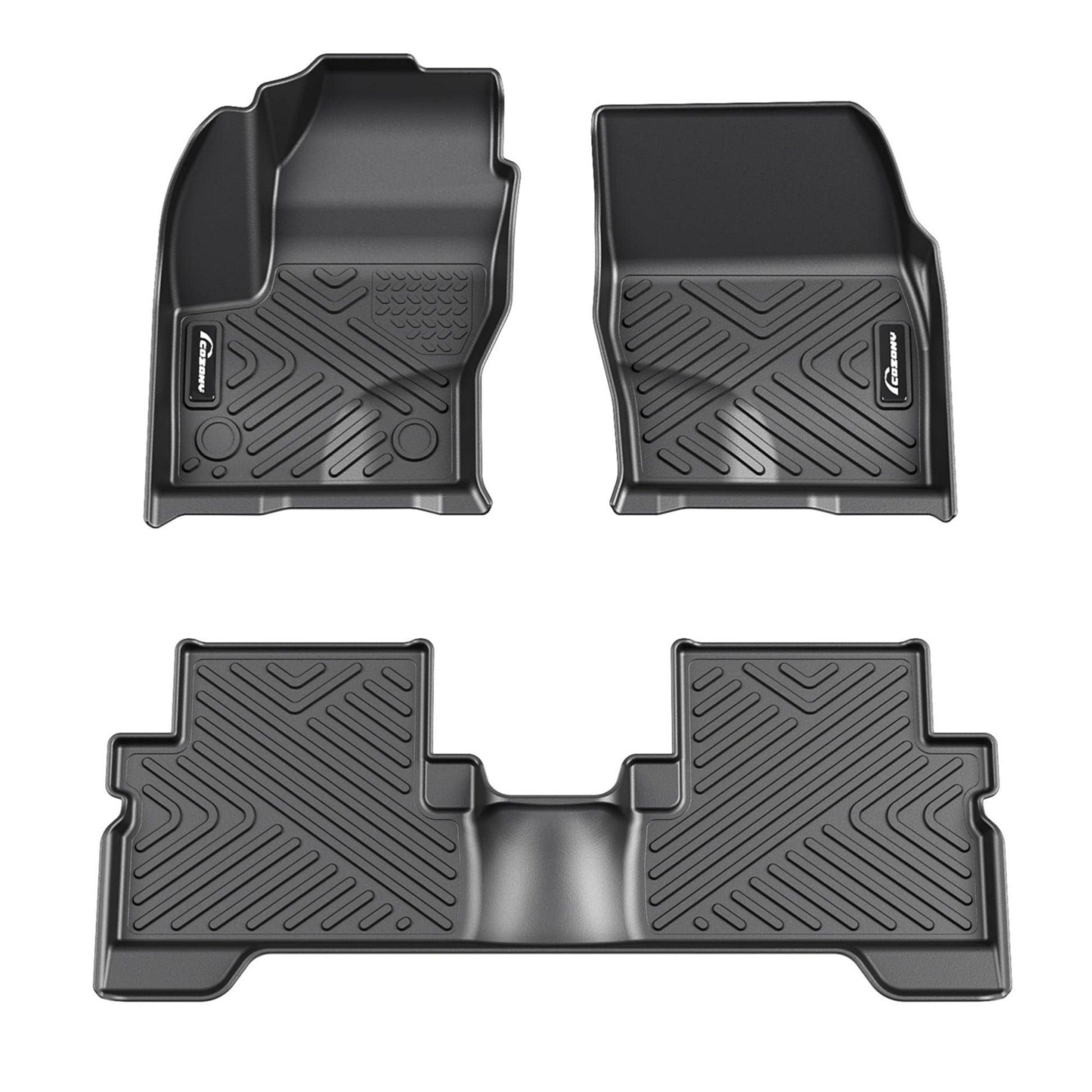 Garvee TPE Floor Mats for 2013-2019 Ford Escape & 2013-2018 C-Max, Custom Fit All Weather Black, 1st and 2nd Row