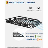 Garvee 51" x 36" Universal Roof Rack Basket With Waterproof Luggage Bag and Combination Lock For SUVs Trucks Vehicles, 200 Lbs Capacity, Black