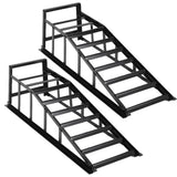Garvee 2Packs 5Ton Steel Car Ramps Heavy Duty Drive Up Car Lift Ramp for Home Garage Vehicle Repair 8.7IN Black