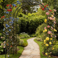 Garvee Garden Arch Trellis for Climbing Plants - Heavy-Duty Galvanized Steel, Rust-Resistant Coating, Easy Tool-Free Assembly, Powder-Coated Black, 59x86.6in, Outdoor Wedding Patio Decor