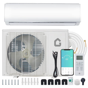 Garvee 9000 BTU Ductless Mini Split Heat Pump System, 24 SEER2 208V/230V Wifi Enabled Ductless AC Cool Up to 450 Sq. Ft, Compatible with Alexa, Complete Installation Kit, R45 Series