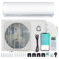 Garvee 18,000 BTU Ductless Mini Split Heat Pump System, 23 SEER2 208V/230V Wifi Enabled Ductless AC Cool Up to 1250 Sq. Ft, Inverter, Compatible with Alexa, Complete Installation Kit, R45 Series