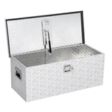 Garvee 36'' Truck Bed Tool Box Heavy Duty Aluminum Diamond Plate for Pick Up Truck RV Trailer Silver - Silver
