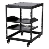 Garvee 12U Open Frame Server Rack Adjustable 23''-40'' Depth Wall Mount & Free Standing Network Rack Black - Adjustable 22-40In