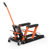 Garvee Hydraulic Motorcycle Lift Jack - 1500 lbs Capacity ATV Scissor Jack with 4.7"-14.57" Height Adjustment, Non-Slip Platform for Motorcycles, ATVs, and UTVs, Black Orange - Black+Orange