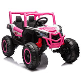 Garvee Ride - P Series: 2 Seater Ride on Car,12V Battery Powered Off-Road UTV Toy,Electric Car with Remote Control,Metal Frame,EVA Wheels,LED,Spring Suspension for 3-8 Boys&Girls - Pink - Pink