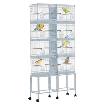 Garvee Extra Large Metal Bird Cage for Mid-Sized Parrots Cockatiels Conures Parakeets Lovebirds Budgie Finch, White, W33.5 x D11 x H67