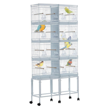 Garvee Extra Large Metal Bird Cage for Mid-Sized Parrots Cockatiels Conures Parakeets Lovebirds Budgie Finch, White, W33.5 x D11 x H67