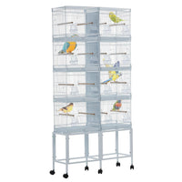 Garvee Extra Large Metal Bird Cage for Mid-Sized Parrots Cockatiels Conures Parakeets Lovebirds Budgie Finch, White, W33.5 x D11 x H67