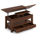Garvee Coffee Table Lift Top, Multi-Function Convertible Coffee Table with Drawers and Hidden Compartment, Converts to Dining Table for Living Room, Home Office, Brown - Brown