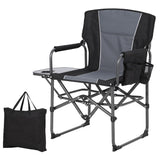 Garvee Camping Chair with Side Table & Storage, Portable Folding Chair for Lawn, Fishing, Sports Events, 400 LB Capacity