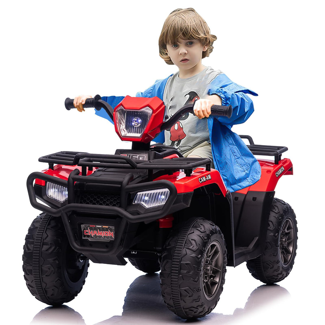 12V Ride on ATV for Kids, Electric Vehicle for Toddlers,High/Low 2.2mph Safety Speed for Child, Forward/Backward,LED Light, Music,USB for Boys Girls Gift,Red