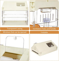 Garvee Acrylic Hamster Cage Starter Kit for Guinea Pigs, Rats, Chinchillas, Hedgehogs, Gerbils, Mice - Chew-Proof Habitat with Platform, Wheel, Water Bottle, Hideout & Bowl - 45.2×31.4×44.1cm