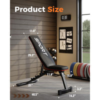 Garvee Foldable Adjustable Weight Bench – 5 Positions, 660LB Capacity, Heavy Duty for Full Body Strength Training, Compact Home Gym – Red/Black