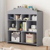 Garvee Toy Storage Organizer 9-Cubby Kids Bookshelf + Modern & Stylish Design + Built-to-Last Material + Easy Assembly + Grey - grey
