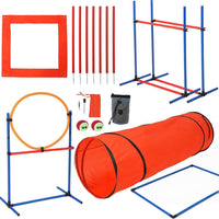 Garvee Dog Agile Course Backyard Set - Complete Obstacle Kit with Adjustable Hurdles & Tunnel - Durable ABS & Tear-Resistant Fabric - Portable Storage Bags - Indoor & Outdoor Training