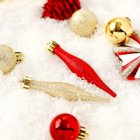 Garvee 70 Pcs Christmas Tree Ornaments Shatterproof Plastic Balls Glitter Stars Stockings Xmas Party Home Decor