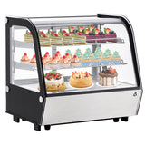 Garvee 4.2 Cu.Ft Commercial Countertop Refrigerator - Display Case w/Led Lighting, Auto Defrost, Air-Cooling, Rear Sliding Door for Cafe Restaurant, Countertop/Floor Refrigerator - Black