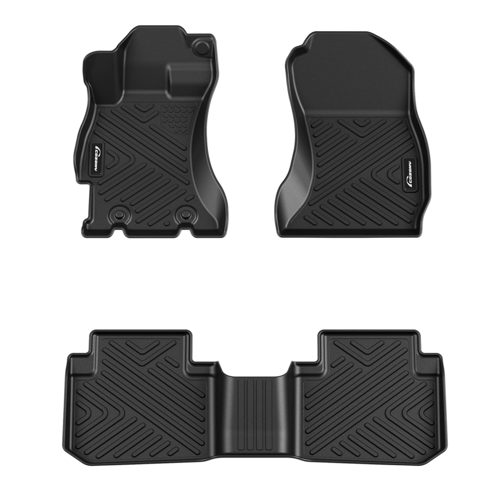 Garvee Floor Mats for Subaru Forester 2014-2018, TPE All Weather Accessories, Custom Fit Front & 2nd Row, Black