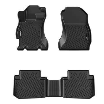 Garvee Floor Mats for Subaru Forester 2014-2018, TPE All Weather Accessories, Custom Fit Front & 2nd Row, Black