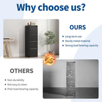 Garvee 4-Drawer File Cabinet with Lock, Heavy Duty Vertical Filing Cabinets for Home Office, Secure Locking Metal Steel Storage Cabinet for Letter/Legal Size File, Assembly Required, Black