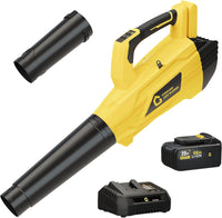 Garvee Leaf Blower Cordless Brushless- 20V Electric Leaf Blower 700CFM & 2 Speed Modes with Charger, 1*4.0Ah Battery Powered for Lawn Care,Yellow