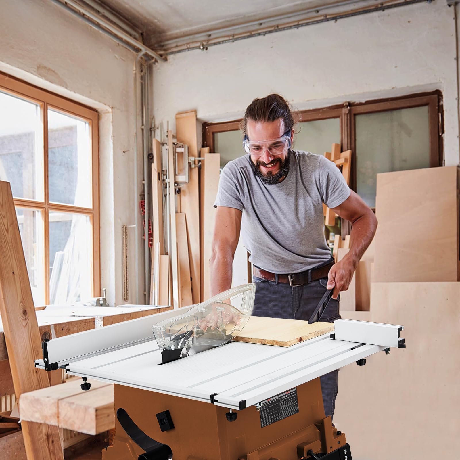 Garvee Multifunctional 10 Inch Table Saw 15A, 5000RPM with Bevel Cut