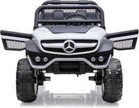 Garvee Ride - P Series: 2 Seater Kids Ride On Truck 24V Ride On Toy Licensed Mercedes Benz Battery Powered Electric Vehicle for Toddles With Remote Control, Battery Display, Trunk, Spring Suspension, LED Lights, Music, White