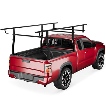 Garvee 1000 LBS Steel Truck Ladder Rack Adjustable For Pickup Truck Bed 49-64 Inches Width, Black