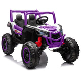Garvee Ride - P Series: 2 Seater Ride on Car,12V Battery Powered Off-Road UTV Toy,Electric Car with Remote Control,Metal Frame,EVA Wheels,LED,Spring Suspension for 3-8 Boys&Girls - Purple - Purple