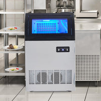 GARVEE Commercial Ice Maker, 155 Lbs/24H, 33 Lbs Storage, Stainless Steel, LED Display, Undercounter, Freestanding for Bars, Cafes, Businesses