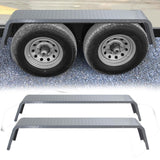 Garvee Trailer Fenders, Heavy Duty Plate Steel Fenders for 13 Inch -15 Inch Wheels Tandem Axle Trailer- 2Pcs - Silver