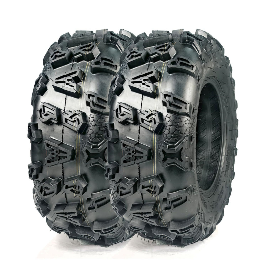 Garvee Set of 2 UTV ATV Tires 25x8-12 Heavy Duty 4-Ply Rated All Terrain Tires for Mud Gravel Dirt, Black