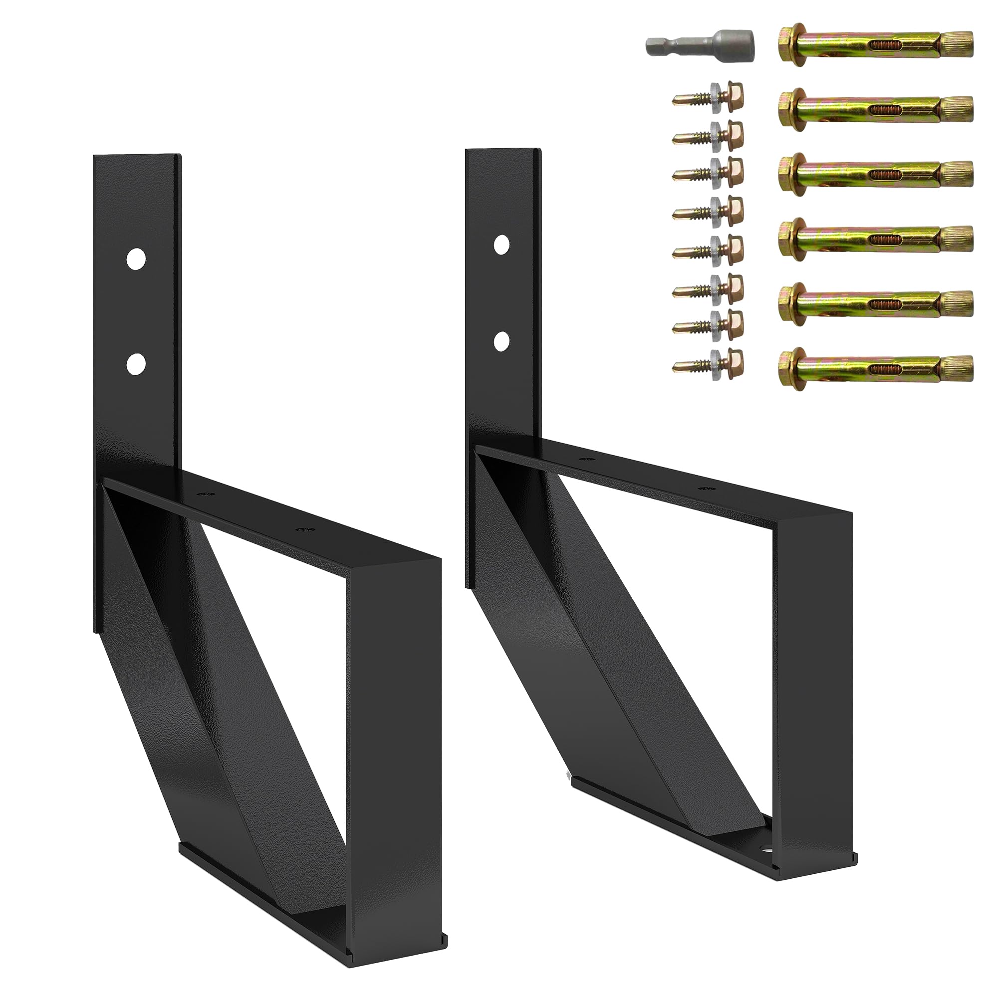 Stairs Risers Stringers Garvee Steel Stair Riser 2 Pack, 1-Step Steel Stair Stringer for Outdo