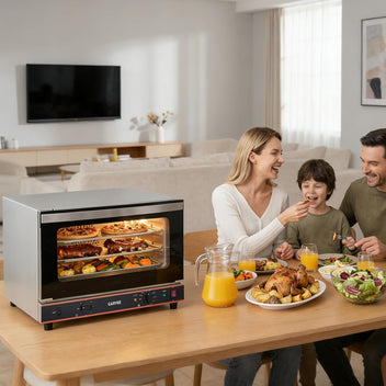 Garvee Commercial Convection Oven Countertop, 46L/42Qt, 1800W Toaster, 3-Tier Electric Oven w/Front Glass Door, Trays Wire Racks Clip Gloves, 120V