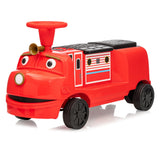 Garvee Licensed By CHUGGINGTON Kids Train 12V Seater Ride On Train Trackless Carriage Red For Toddlers 3+ - Red