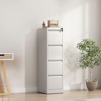 Garvee 4-Drawer File Cabinet with Lock, Heavy Duty Vertical Filing Cabinets for Home Office, Secure Locking Metal Steel Storage Cabinet for Letter/Legal Size File, Assembly Required, White