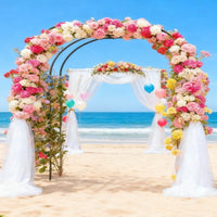 Garvee Garden Arch Trellis for Climbing Plants - Heavy-Duty Galvanized Steel, Rust-Resistant Coating, Easy Tool-Free Assembly, Powder-Coated Black, 59x86.6in, Outdoor Wedding Patio Decor