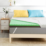 Garvee Mattress Topper King, Medium Firm Memory Foam Mattress Topper with Bamboo Cover, 2-Inch Dual Layer Bed Topper - White - 2K