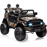 Garvee Ride - P Series: 12V Power Wheel Electric Car for Kids, Ride on Toys with Led Lights Bluetooth, 3 Speeds, Spring Suspension - Black - Black