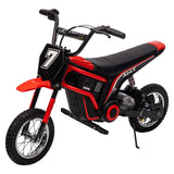 Garvee Ride - T Series: 24V-10A 350W Ride On Electric Dirt Bike For Kids Ages 13+, 14.29MPH, 3-Speed - Red-7 - Red - 7